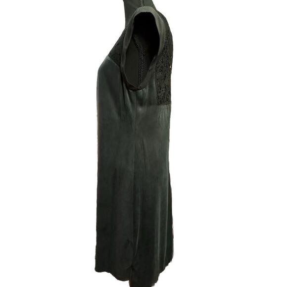 Rebecca Taylor Dress 6 Lace Neck LBD Deep V Cocktail Dress Date Festival Edgy - Picture 3 of 9